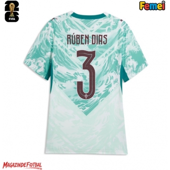 Portugalia Ruben Dias #3 Echipament de Fotbal Replică Mondial 2026 Femei Deplasare